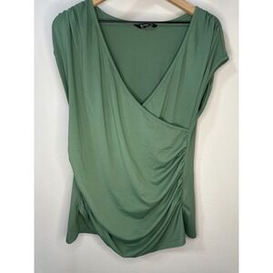 Bloomchic‎ Dolman Sleeve Tunic Top Green Solid Women's Size 10